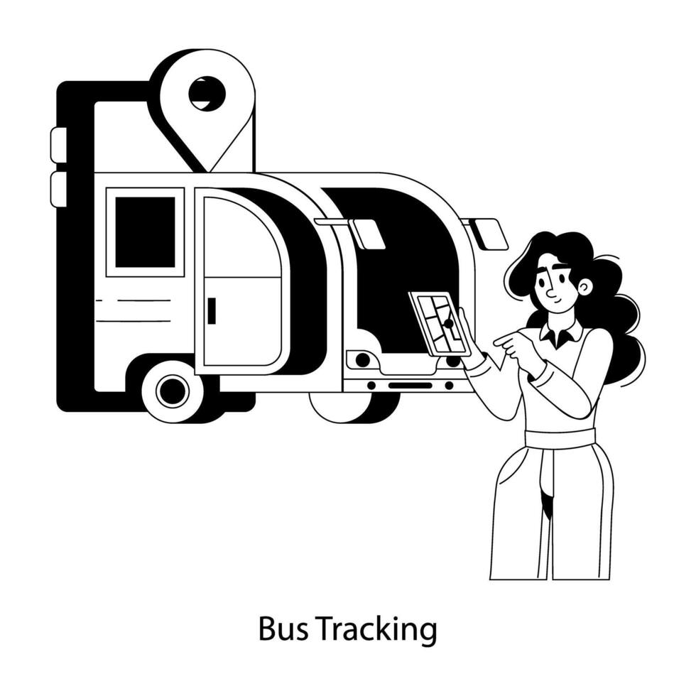 Trendy Bus Tracking vector
