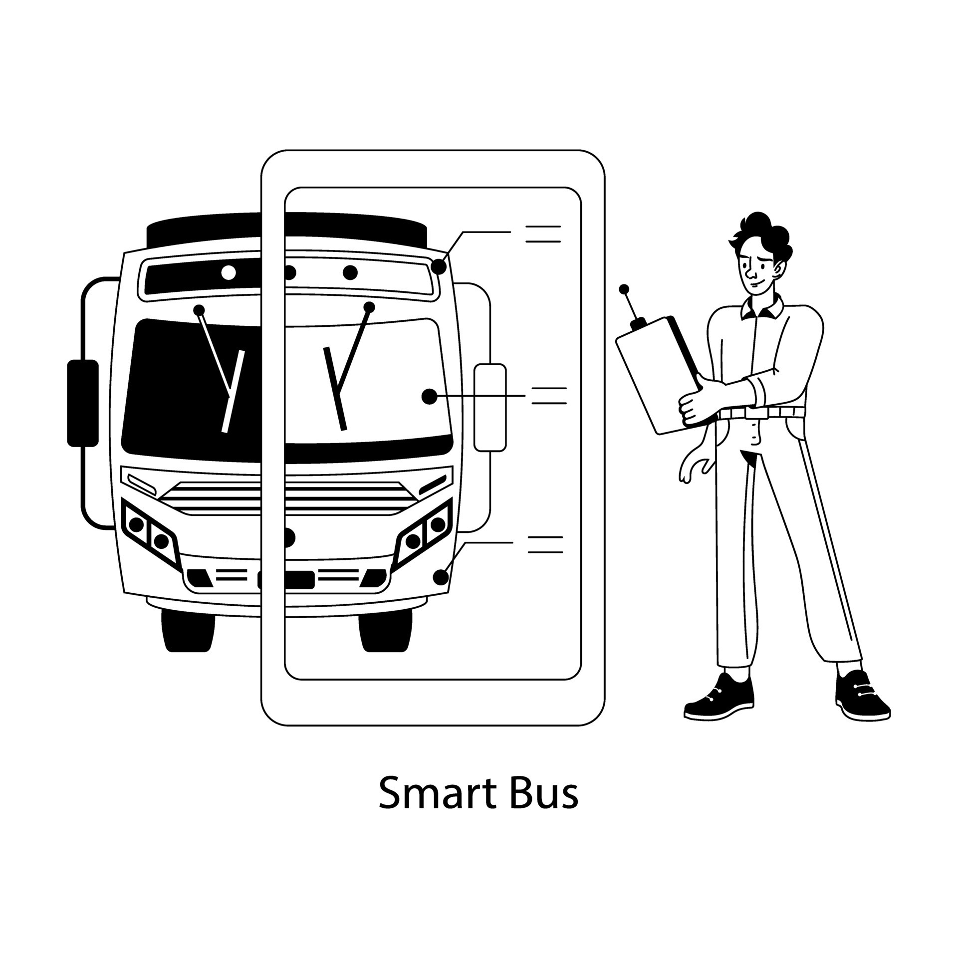 Trendy Smart Bus 44823230 Vector Art at Vecteezy