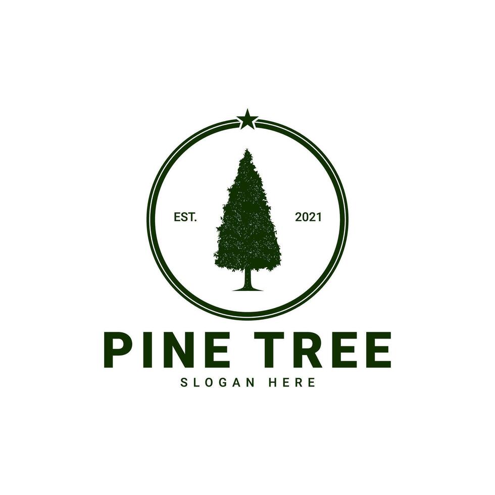pine tree logo, this logo is inspired by pine trees in the forest vector
