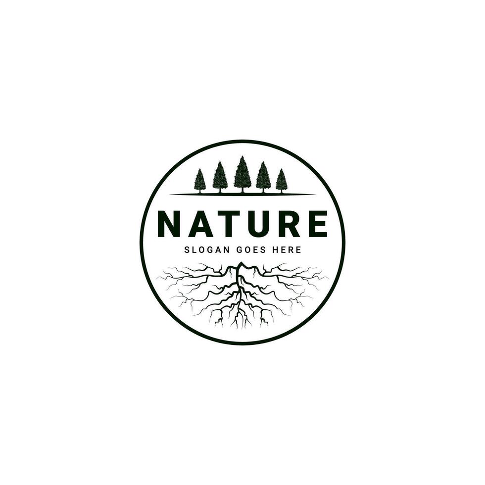 pine tree logo, this logo is inspired by pine trees in the forest vector