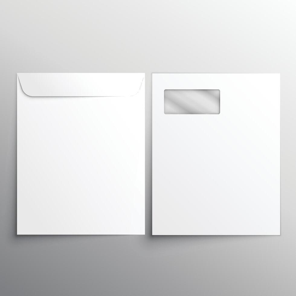 full letterhead envelope with fron and back side vector