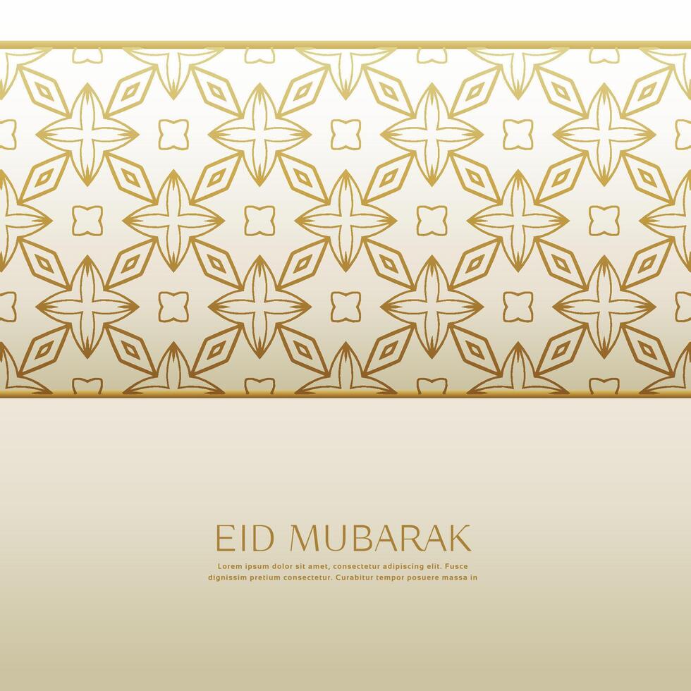 islamic eid festival background with golden pattern vector