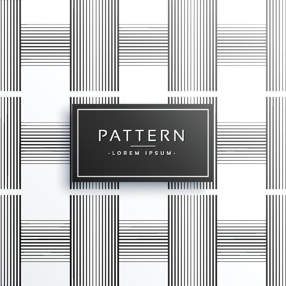 geometric black verticle and horizontal lines pattern design vector