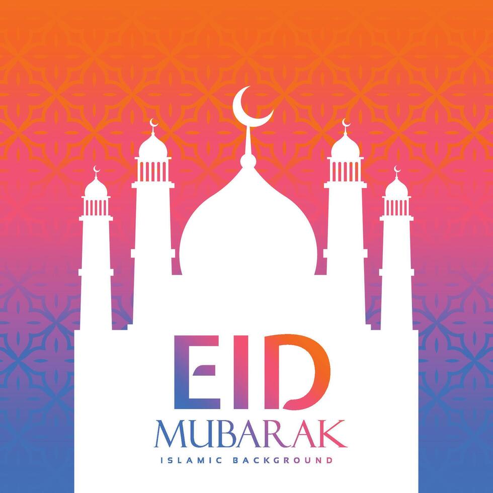 colorful eid festival creative greeting vector