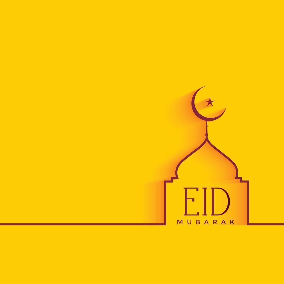 minimal eid festival background with mosque shape vector