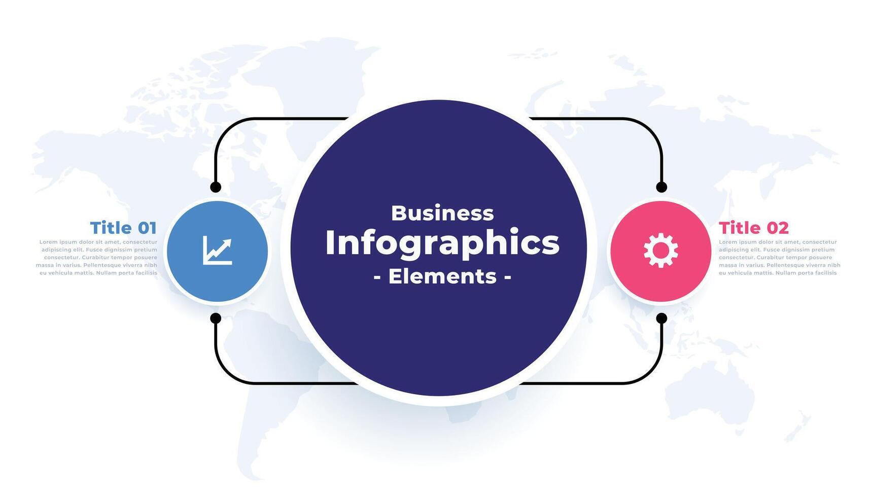 two steps connection infographic template design vector