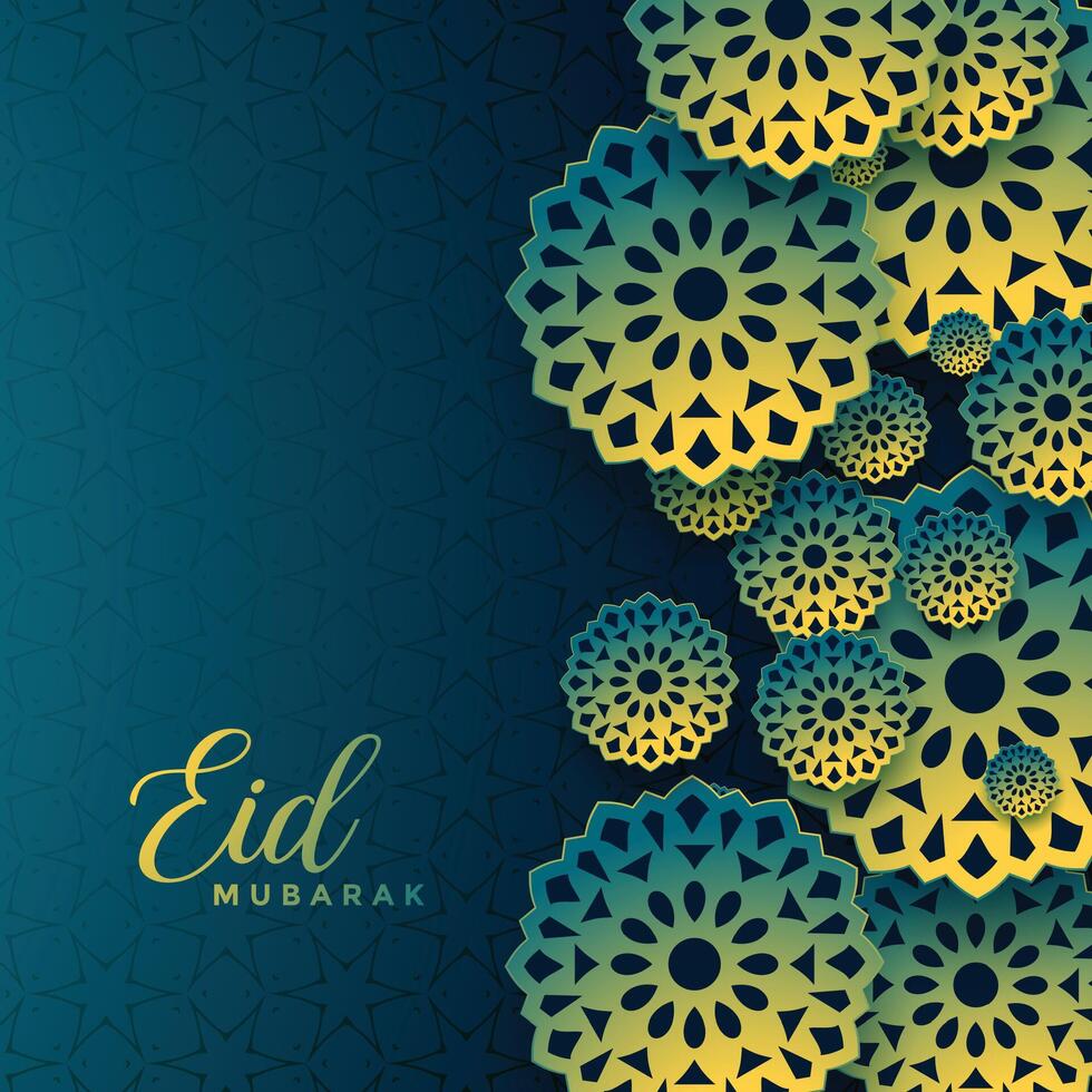 decorativo eid Mubarak islámico festival deseos antecedentes vector