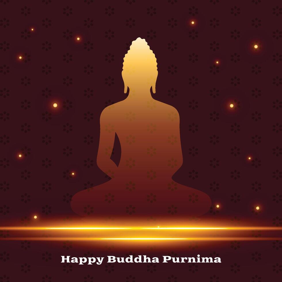 hindu festive buddha purnima or vesak day wishes background vector