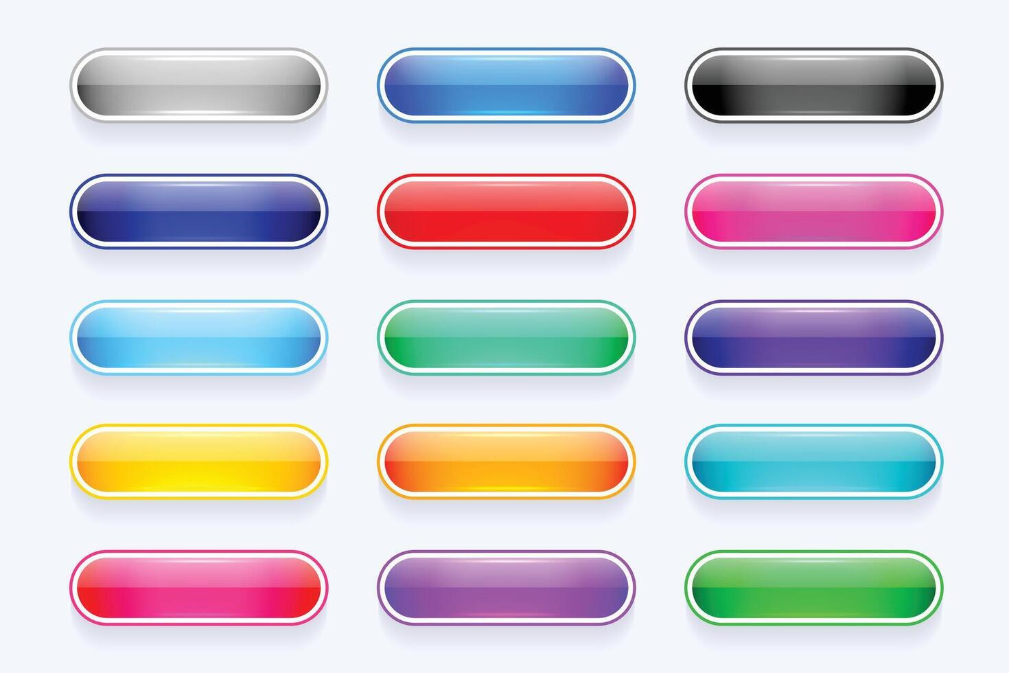 set of empty UI UX app button element icon design vector