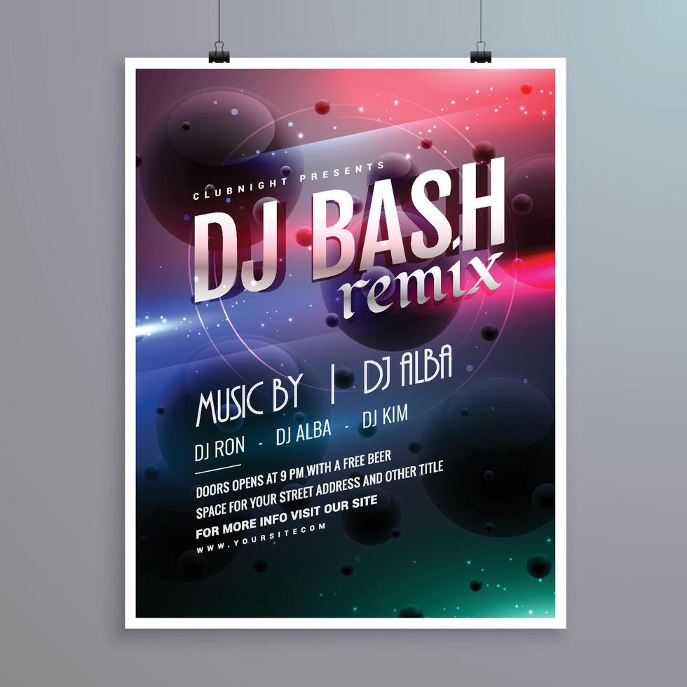 creative music flyer template with abstract background vector