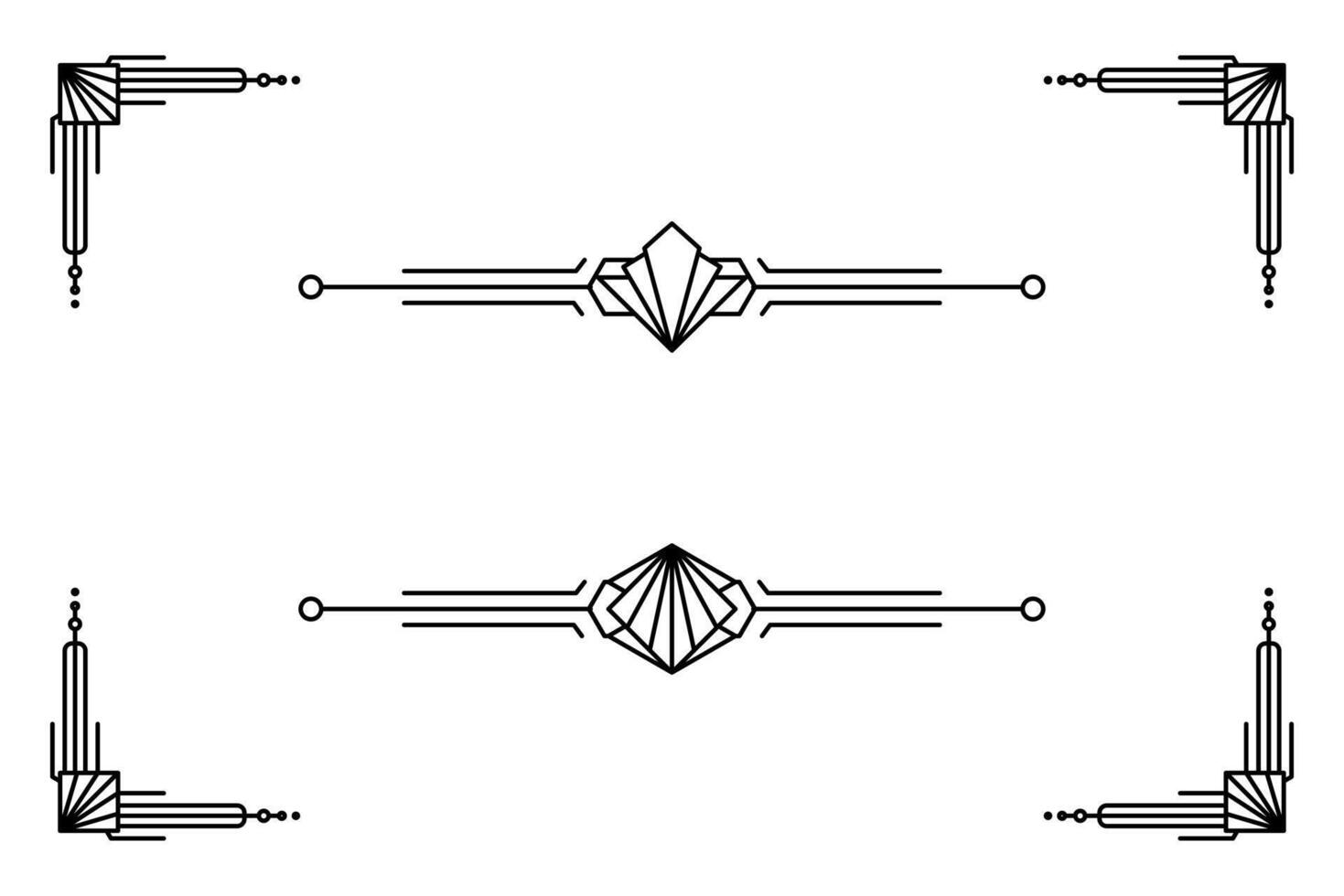 Arte deco línea borde. moderno Arábica oro marcos, decorativo líneas fronteras y geométrico dorado etiqueta marco diseño elementos vector