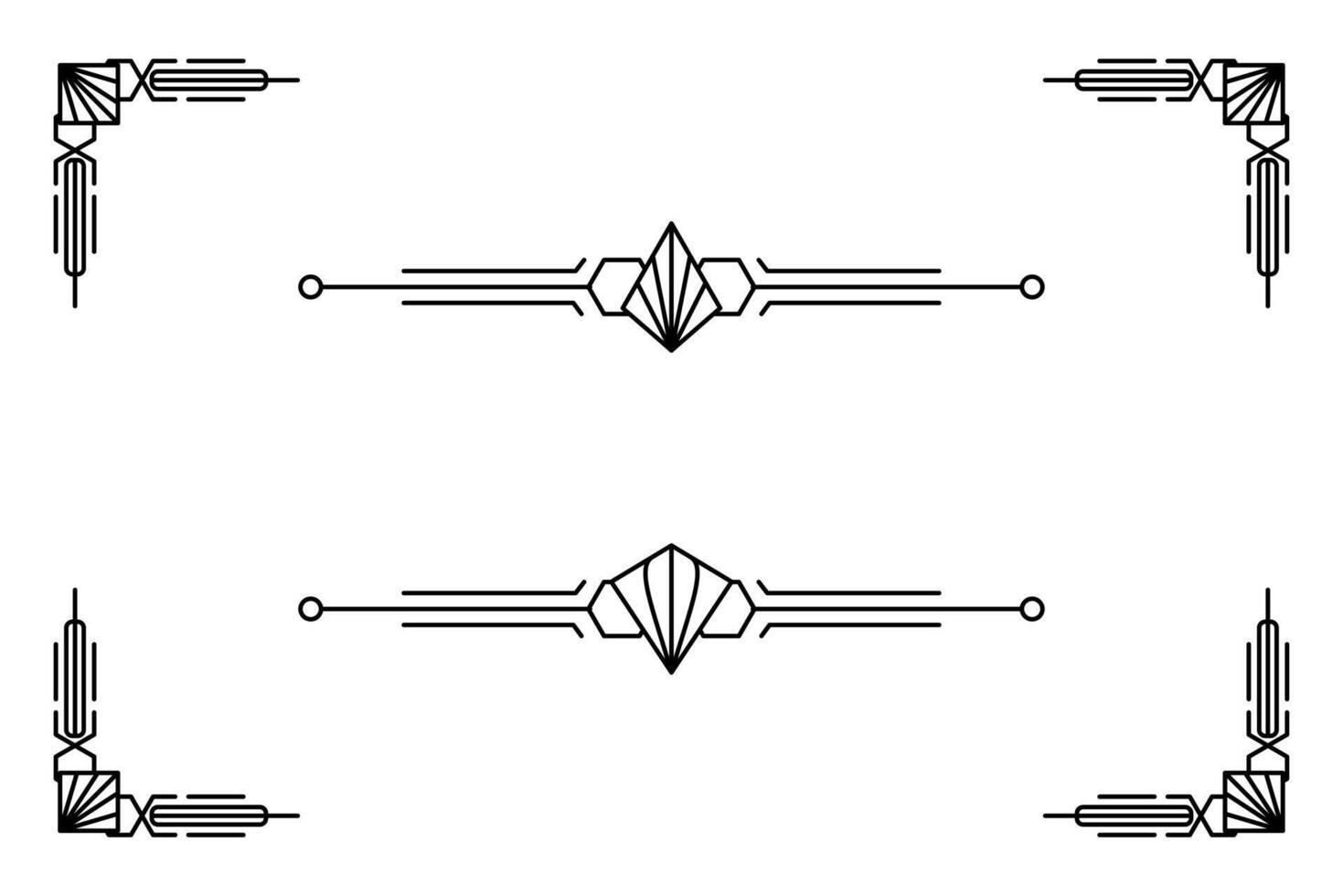 Arte deco línea borde. moderno Arábica oro marcos, decorativo líneas fronteras y geométrico dorado etiqueta marco diseño elementos vector