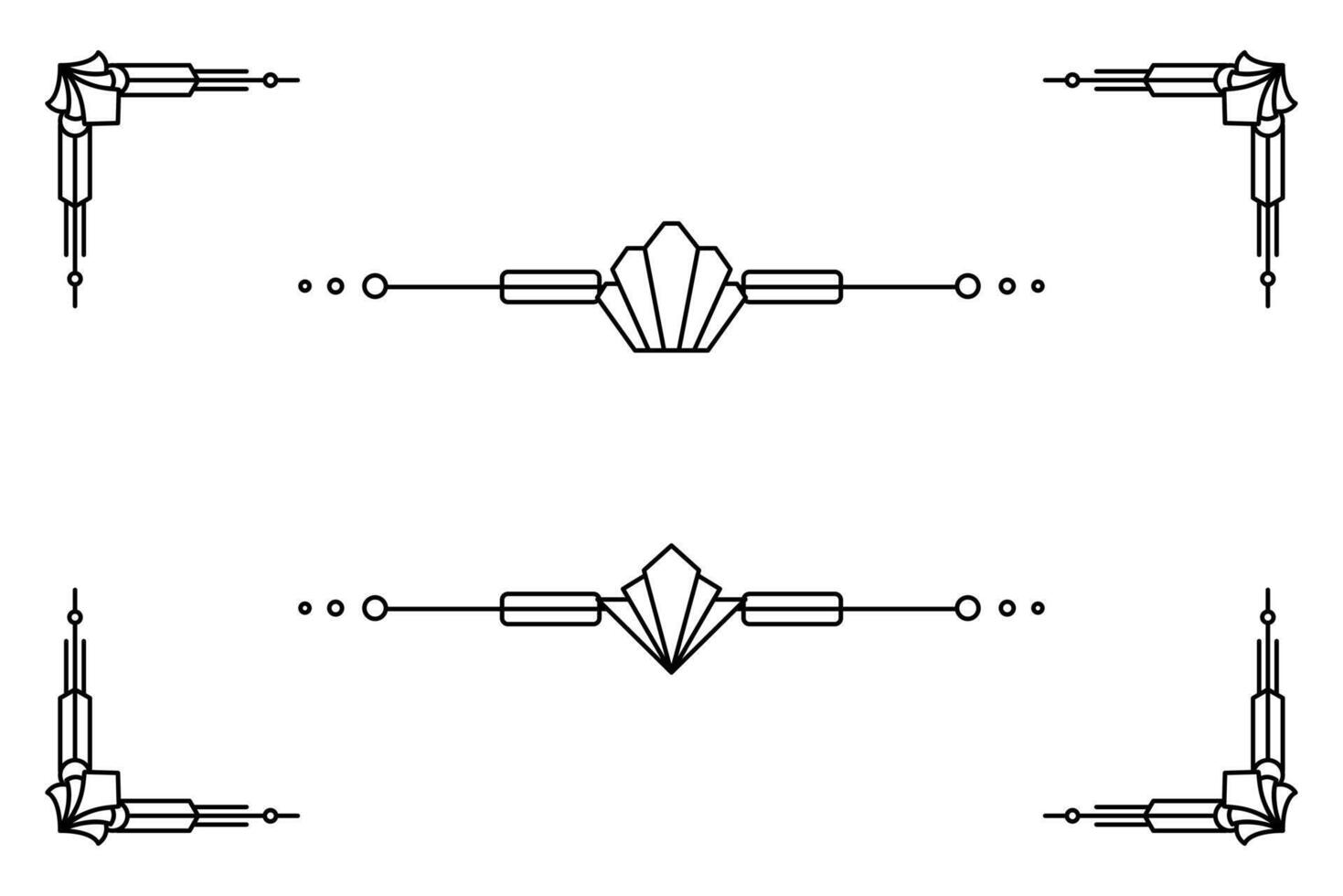 Art deco line border. Modern arabic gold frames, decorative lines borders and geometric golden label frame design elements vector