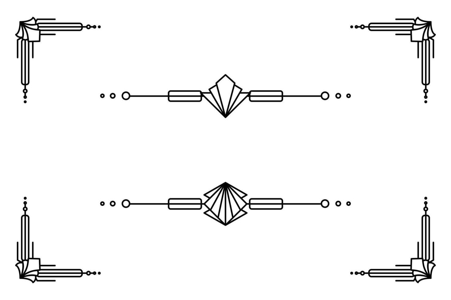 Arte deco línea borde. moderno Arábica oro marcos, decorativo líneas fronteras y geométrico dorado etiqueta marco diseño elementos vector