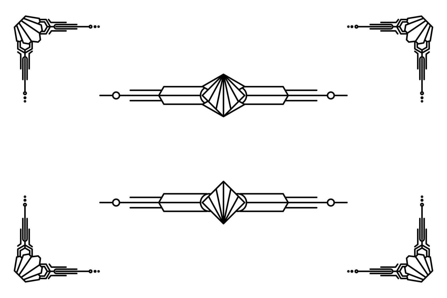 Arte deco línea borde. moderno Arábica oro marcos, decorativo líneas fronteras y geométrico dorado etiqueta marco diseño elementos vector