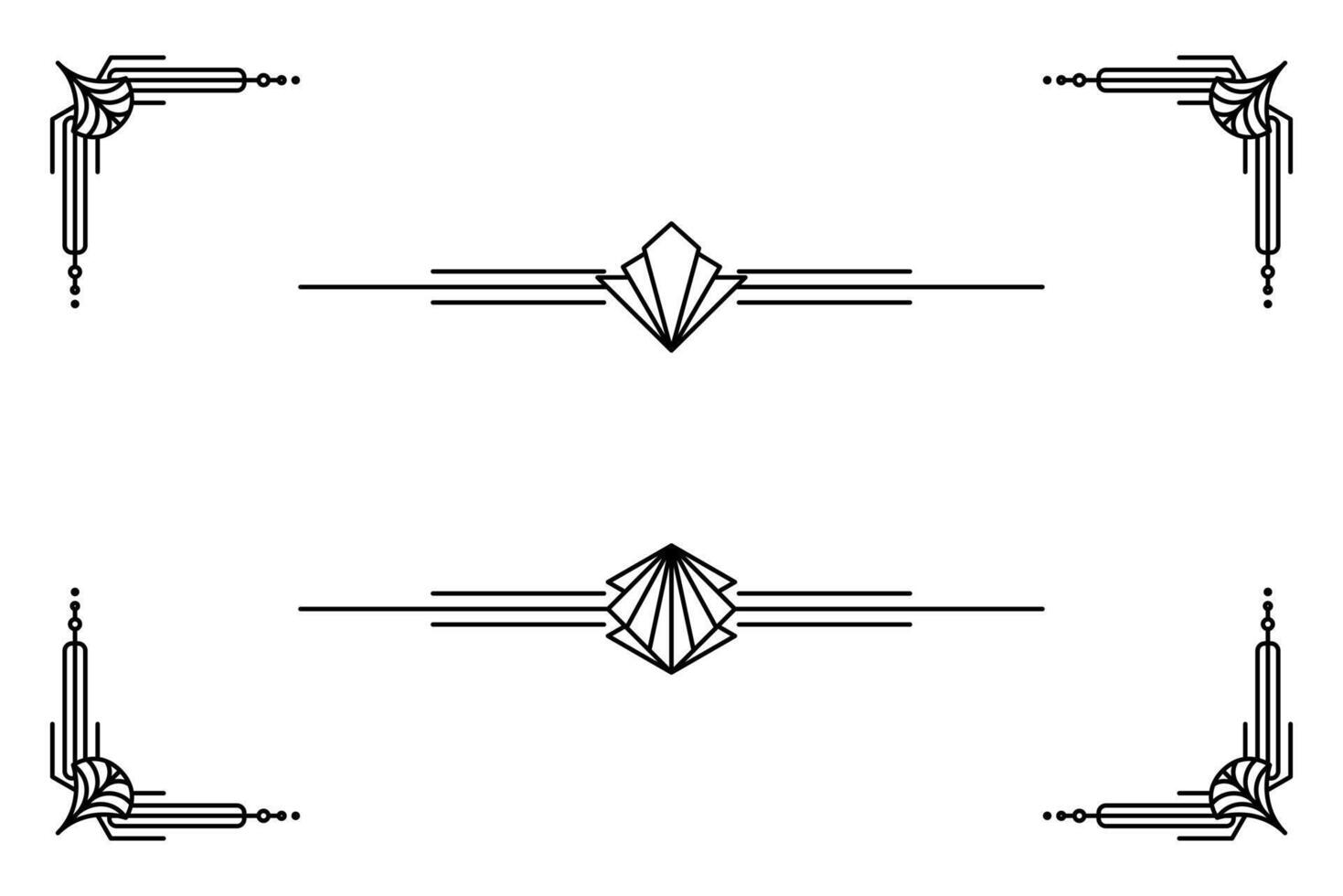 Arte deco línea borde. moderno Arábica oro marcos, decorativo líneas fronteras y geométrico dorado etiqueta marco diseño elementos vector