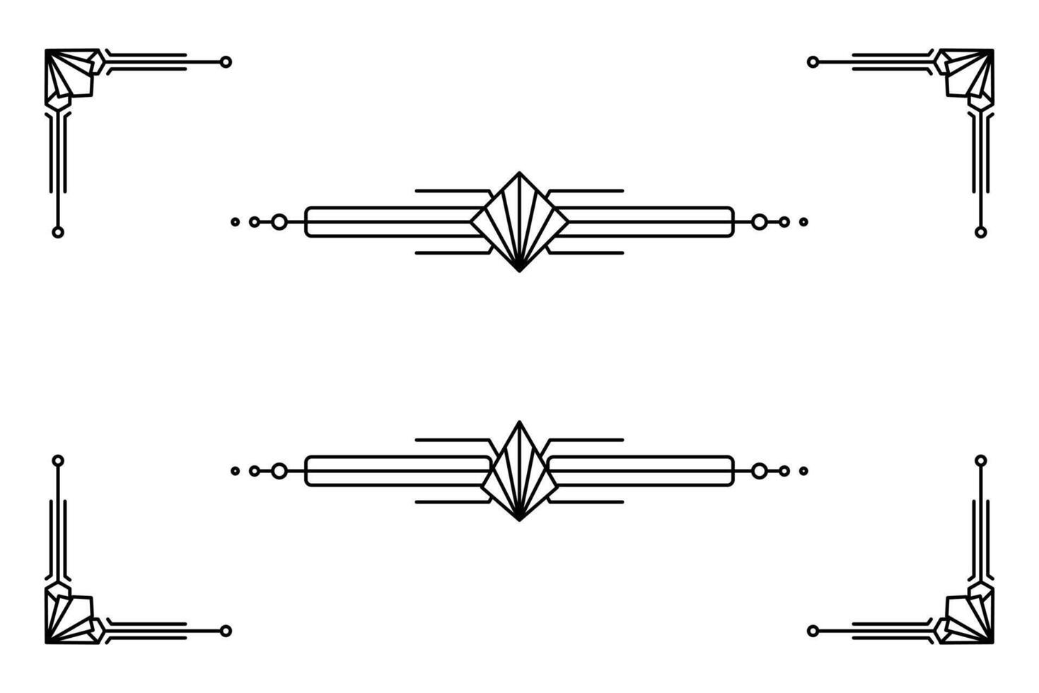 Arte deco línea borde. moderno Arábica oro marcos, decorativo líneas fronteras y geométrico dorado etiqueta marco diseño elementos vector