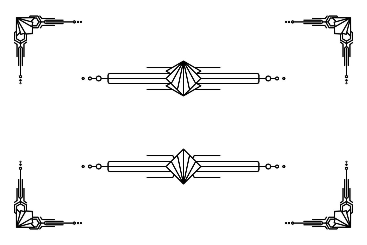 Arte deco línea borde. moderno Arábica oro marcos, decorativo líneas fronteras y geométrico dorado etiqueta marco diseño elementos vector