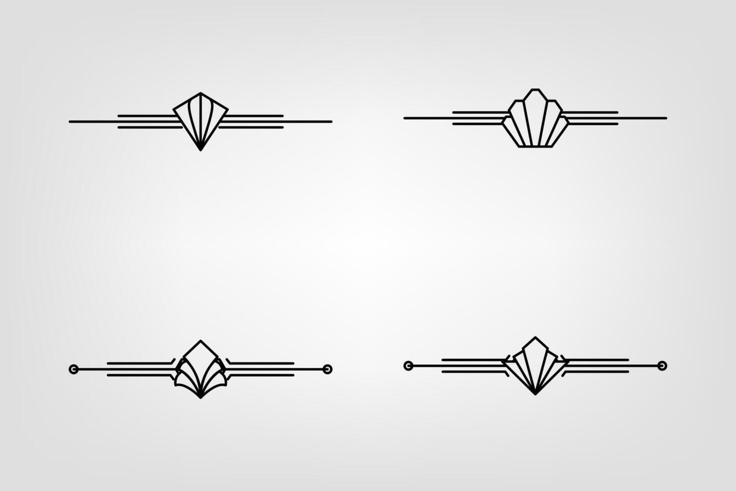 Art deco line border. Modern arabic gold frames, decorative lines borders and geometric golden label frame design elements vector