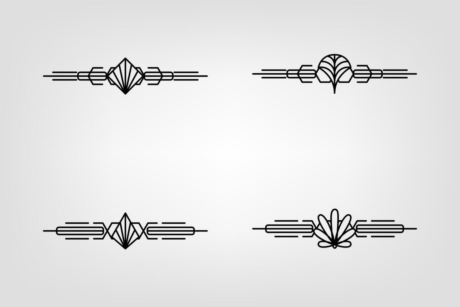 Art deco line border. Modern arabic gold frames, decorative lines borders and geometric golden label frame design elements vector