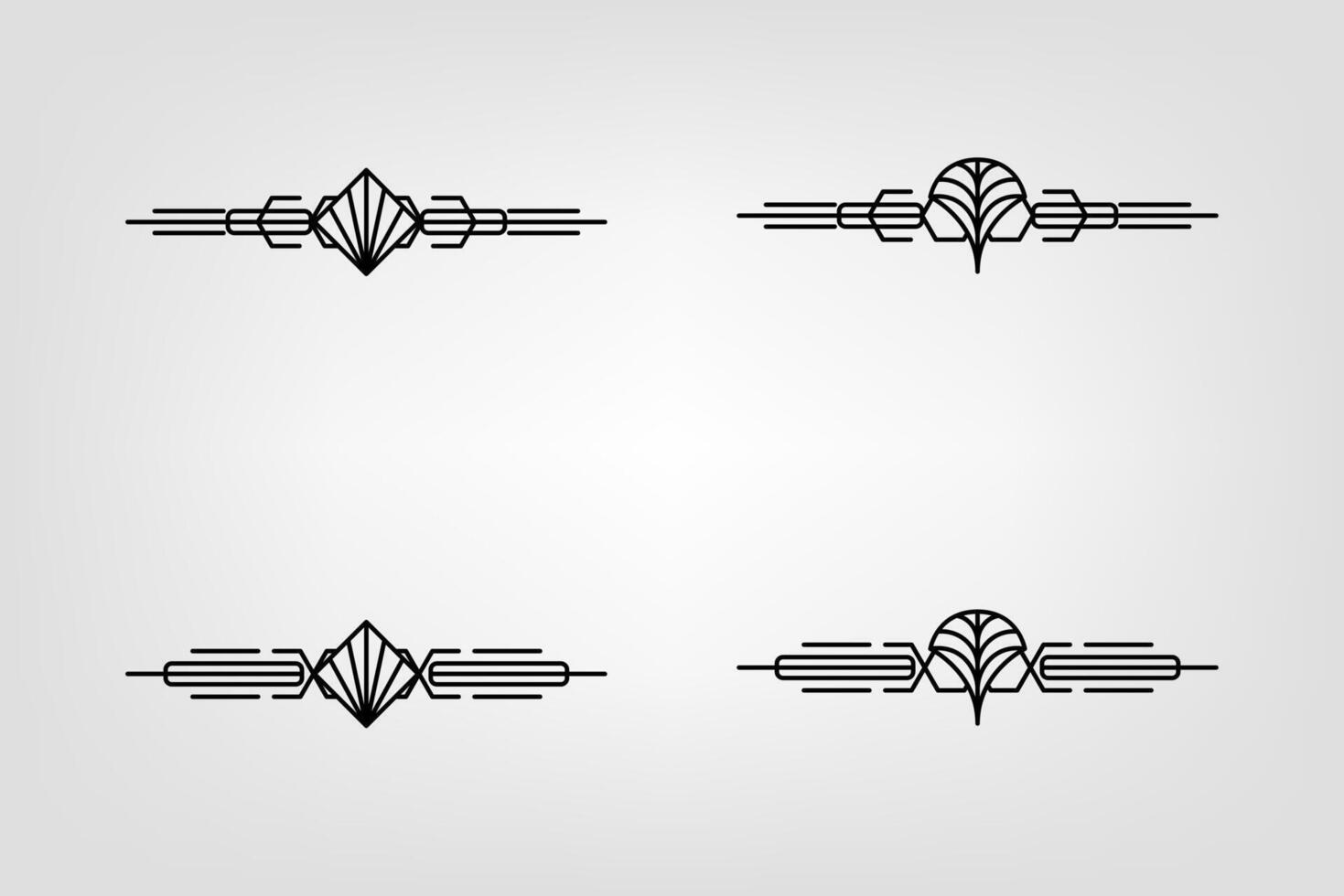 Art deco line border. Modern arabic gold frames, decorative lines borders and geometric golden label frame design elements vector