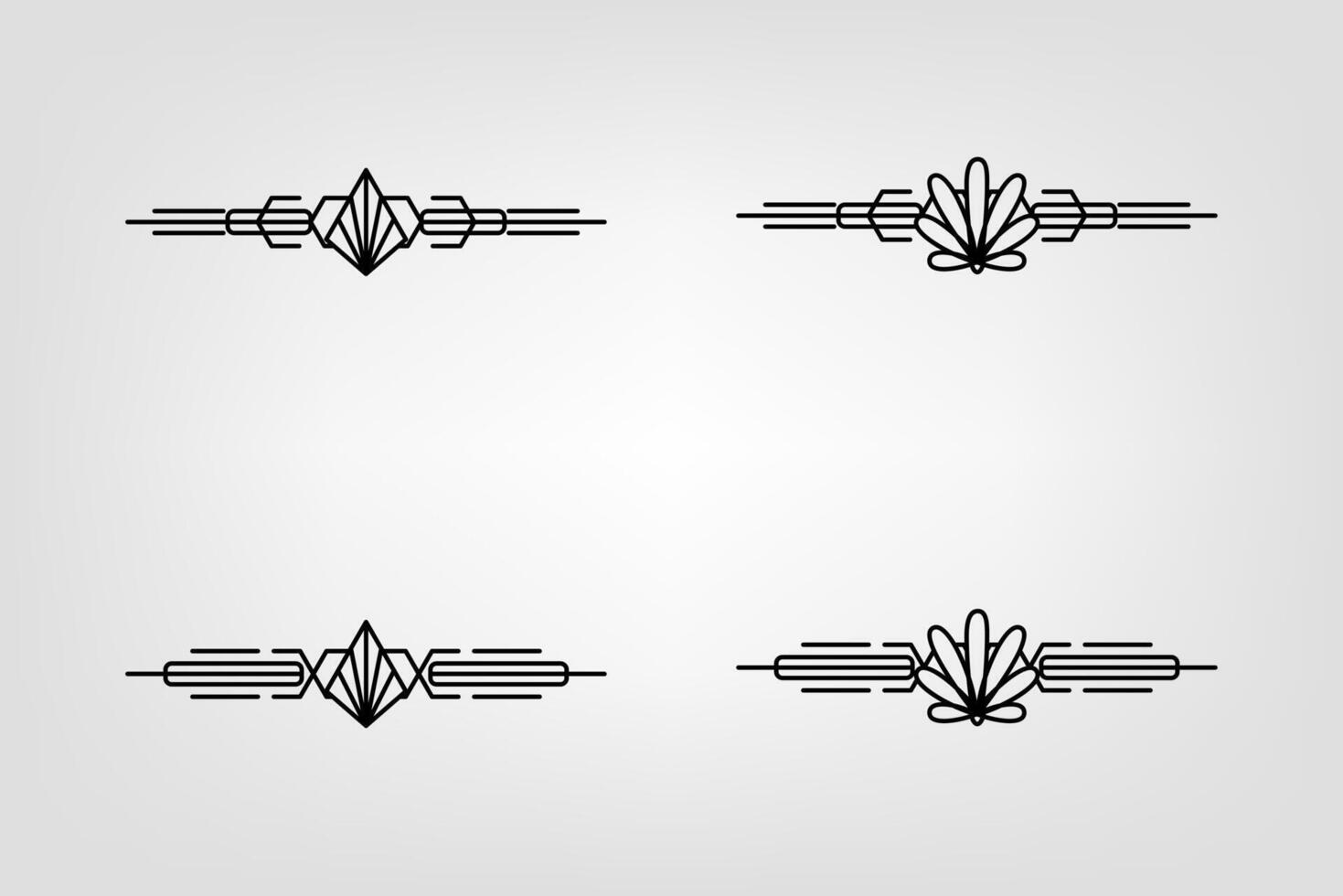 Art deco line border. Modern arabic gold frames, decorative lines borders and geometric golden label frame design elements vector