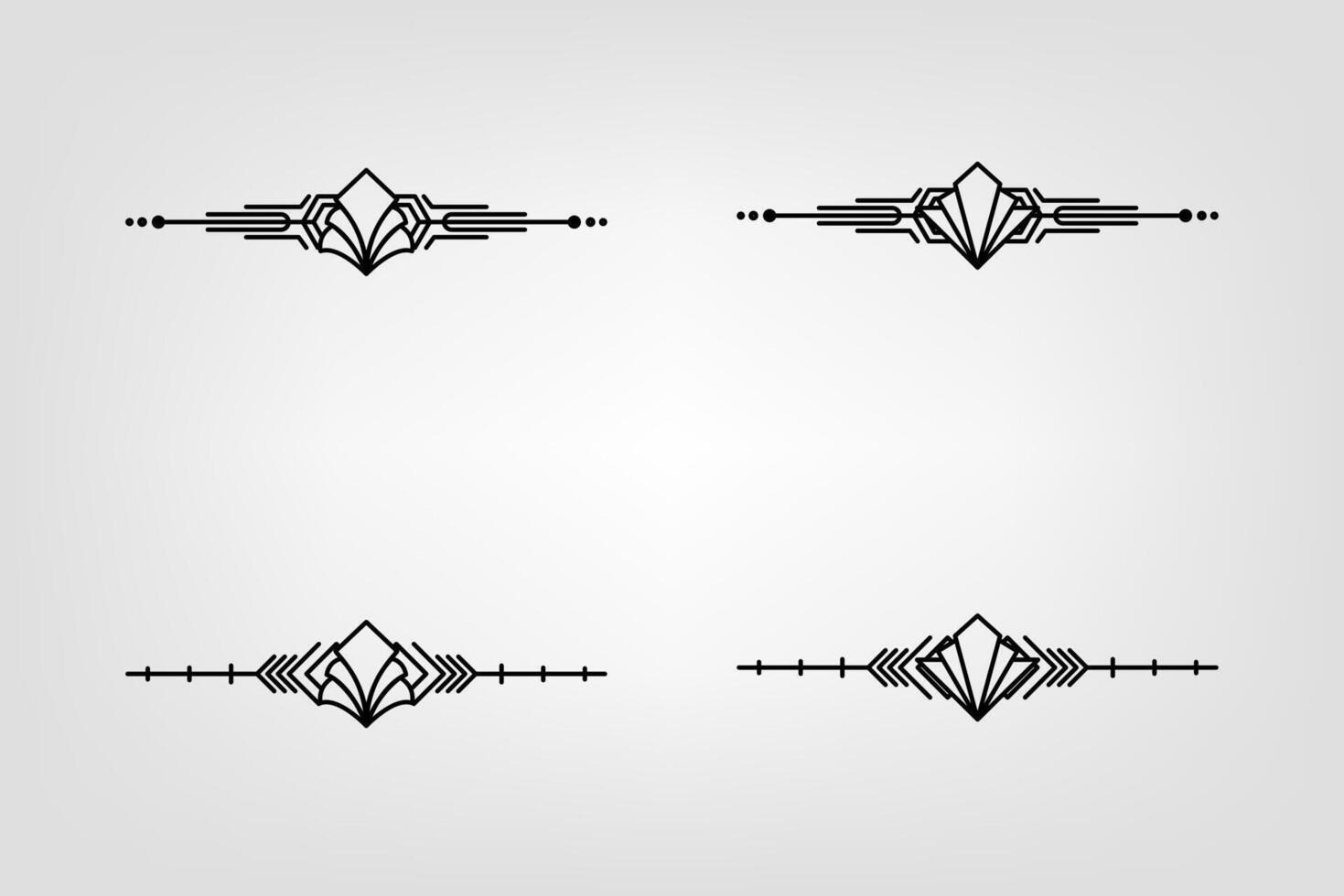 Art deco line border. Modern arabic gold frames, decorative lines borders and geometric golden label frame design elements vector
