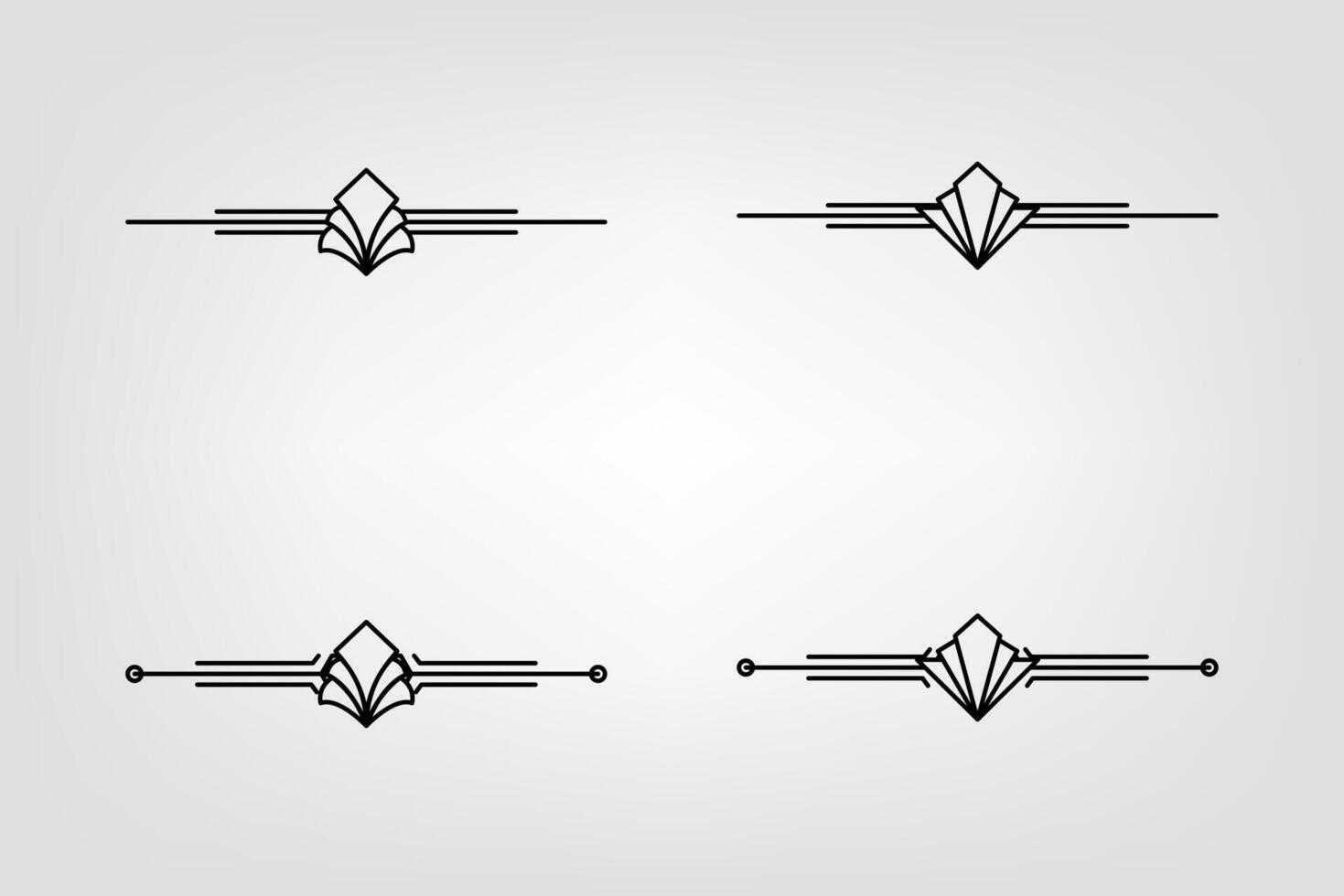 Art deco line border. Modern arabic gold frames, decorative lines borders and geometric golden label frame design elements vector