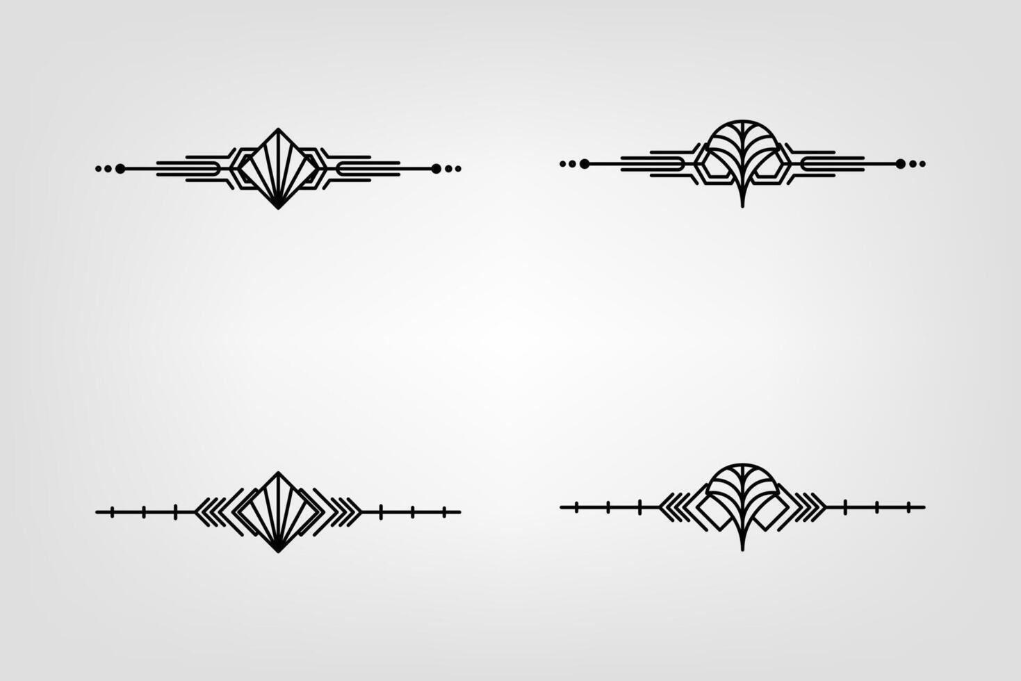 Art deco line border. Modern arabic gold frames, decorative lines borders and geometric golden label frame design elements vector
