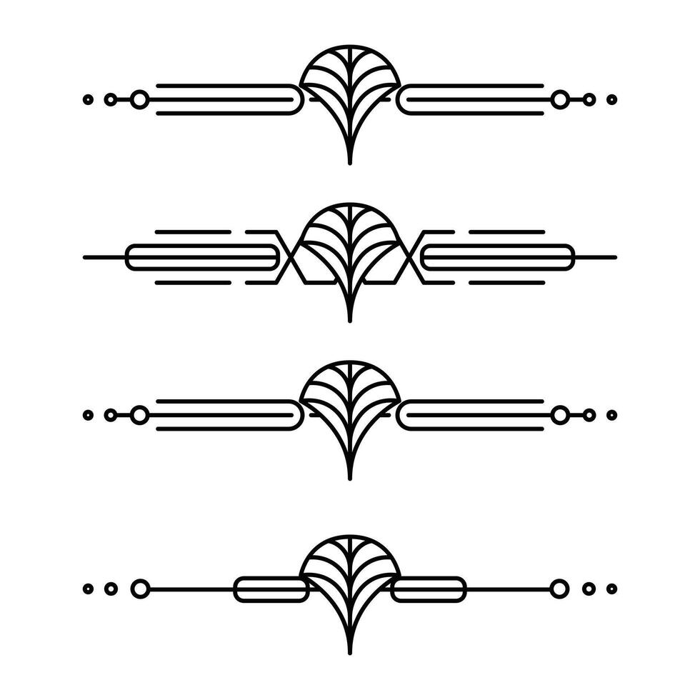 Art deco line border. Modern arabic gold frames, decorative lines borders and geometric golden label frame design elements vector