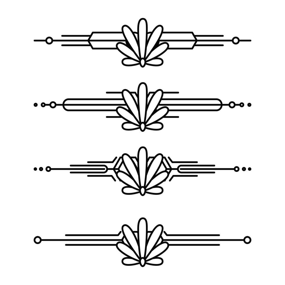 Arte deco línea borde. moderno Arábica oro marcos, decorativo líneas fronteras y geométrico dorado etiqueta marco diseño elementos vector