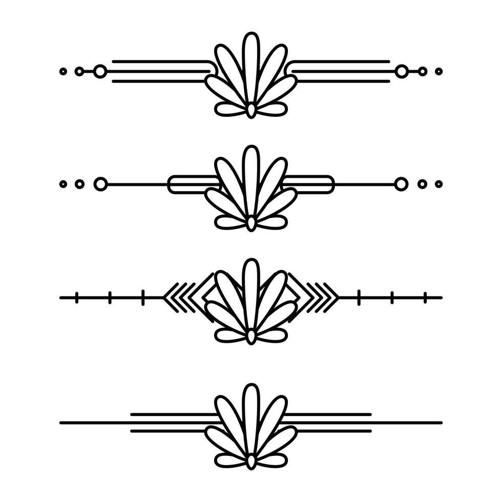 Art deco line border. Modern arabic gold frames, decorative lines borders and geometric golden label frame design elements vector