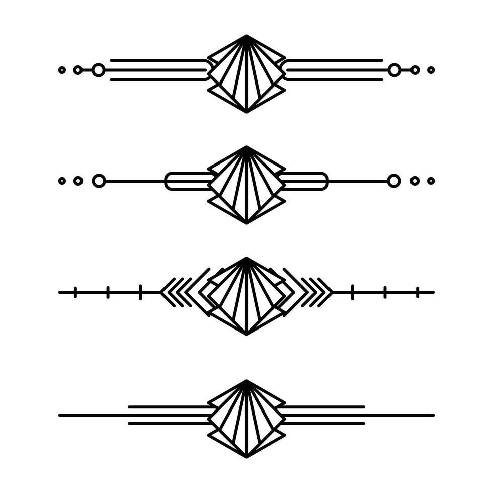 Arte deco línea borde. moderno Arábica oro marcos, decorativo líneas fronteras y geométrico dorado etiqueta marco diseño elementos vector