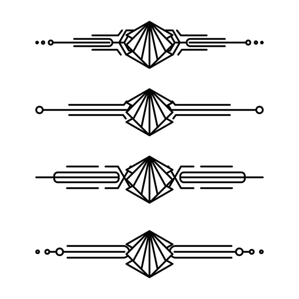 Art deco line border. Modern arabic gold frames, decorative lines borders and geometric golden label frame design elements vector