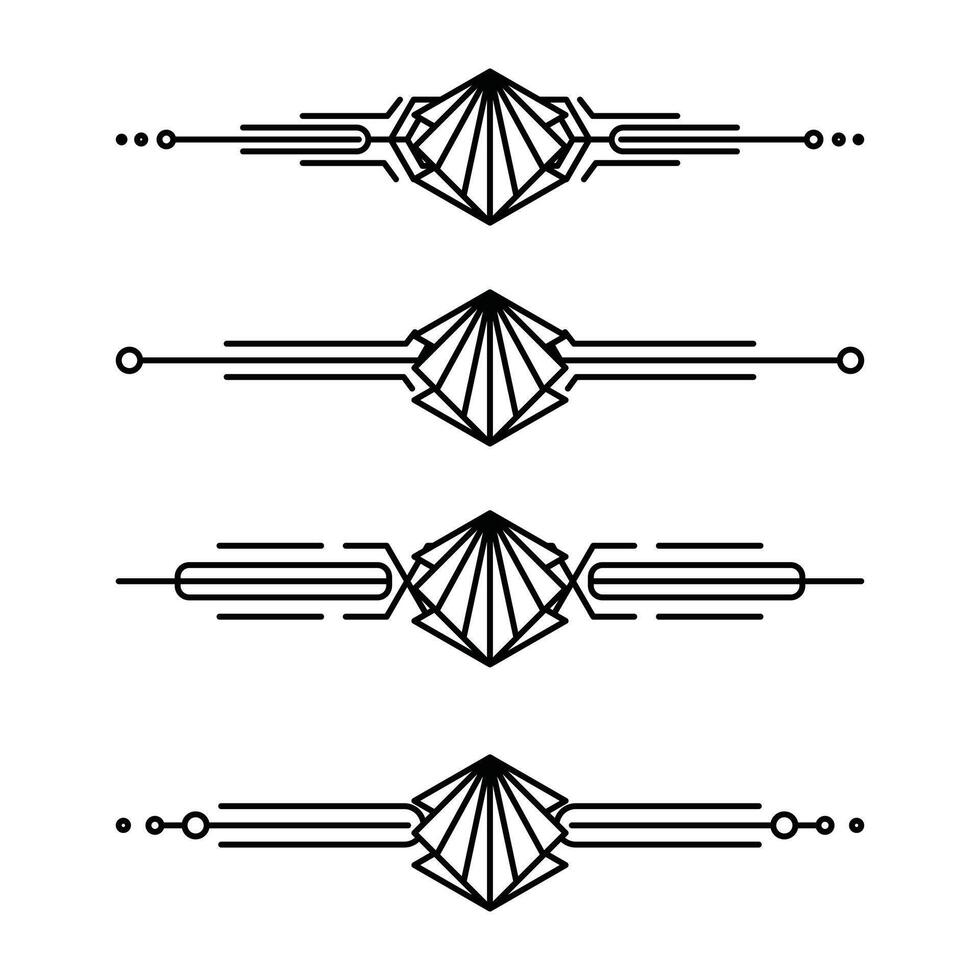 Arte deco línea borde. moderno Arábica oro marcos, decorativo líneas fronteras y geométrico dorado etiqueta marco diseño elementos vector