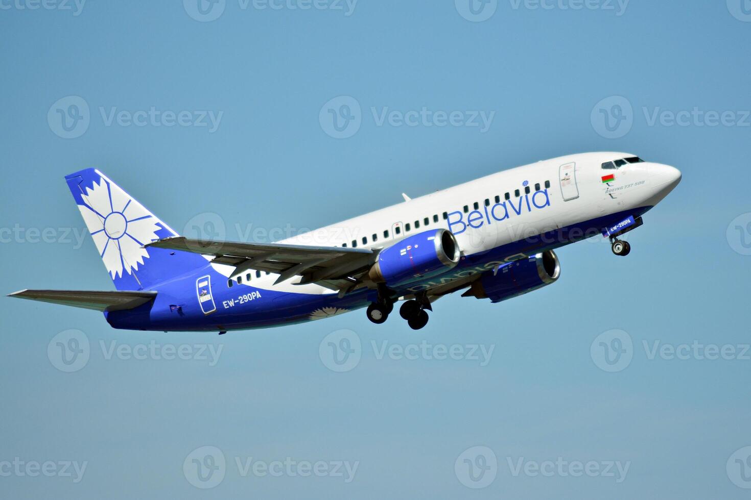 Warsaw Poland. May 28, 2018. A passenger plane takes off from the runway of Chopin Airport in Warsaw. photo