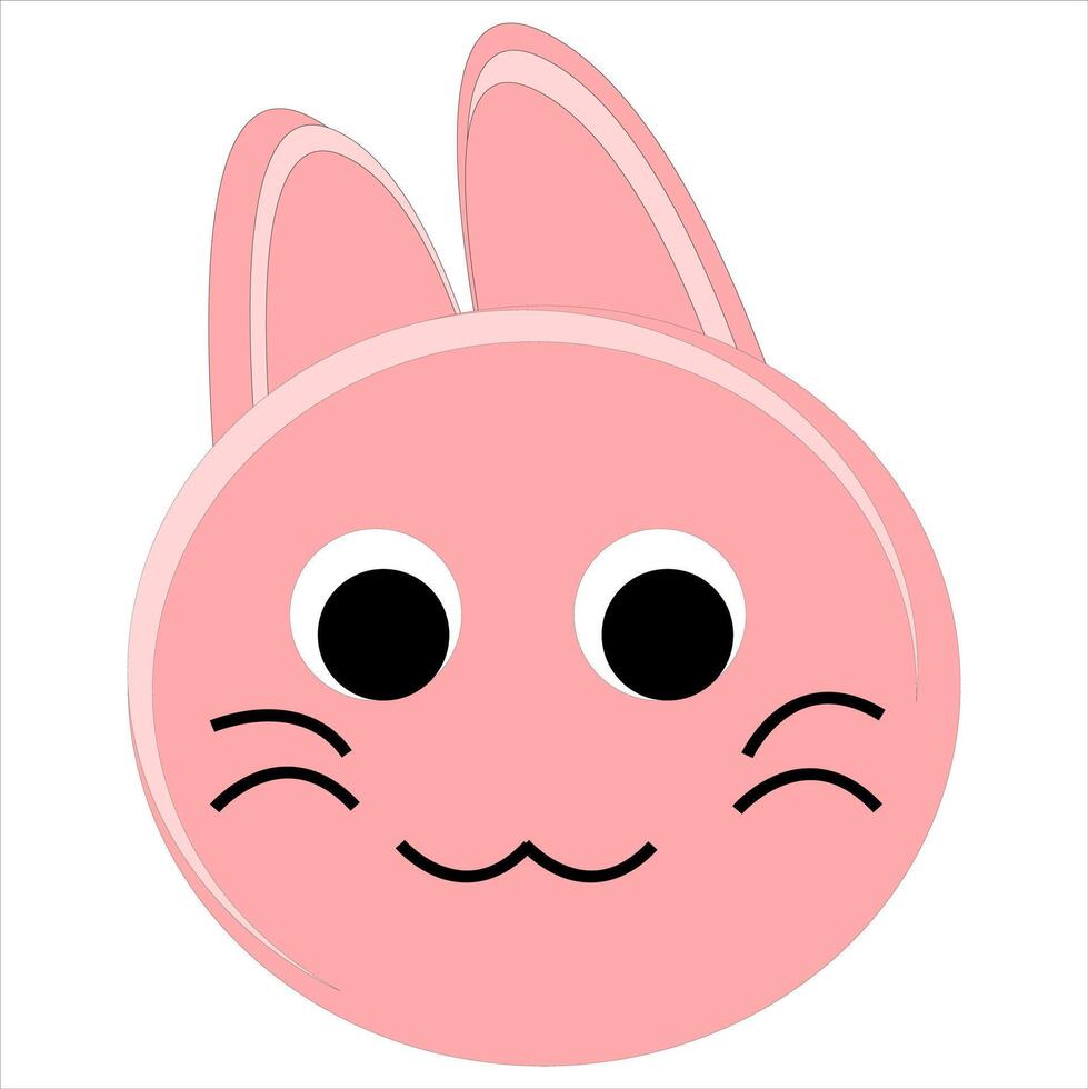 pink rabbit illustration vector