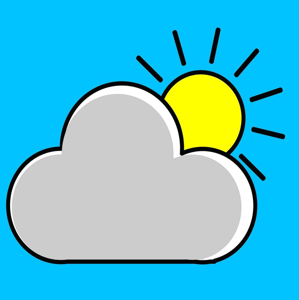 sun behind the cloud, vector