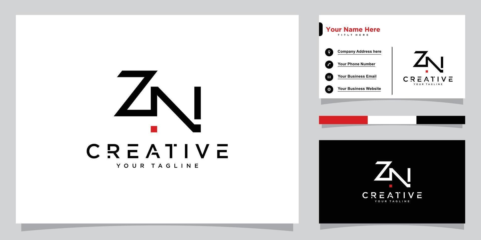 ZN Initial Letter Icon Logo Design Illustration vector