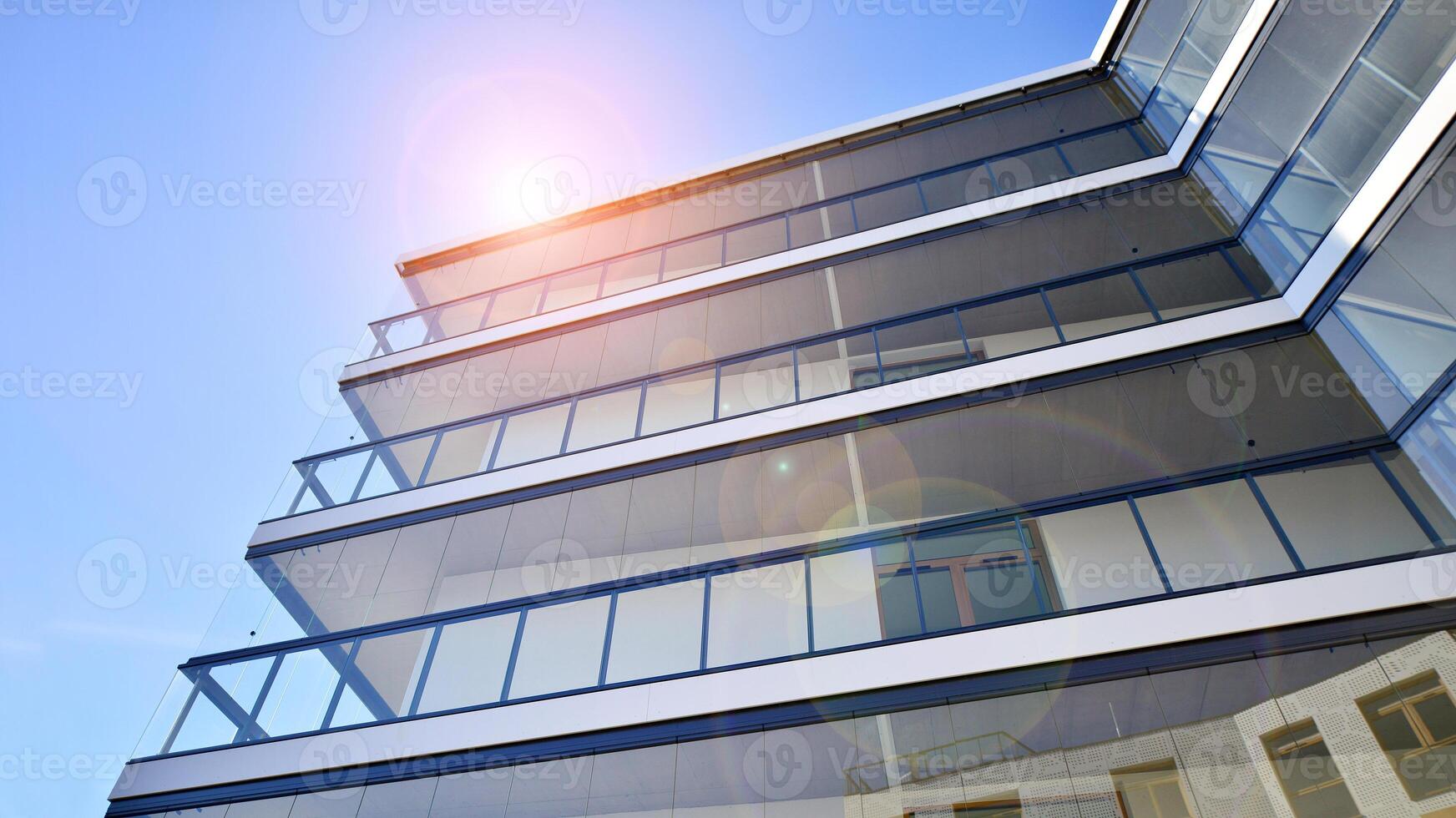 Modern architecture of urban residential apartment building. Apartment building exterior, residential house facade. photo