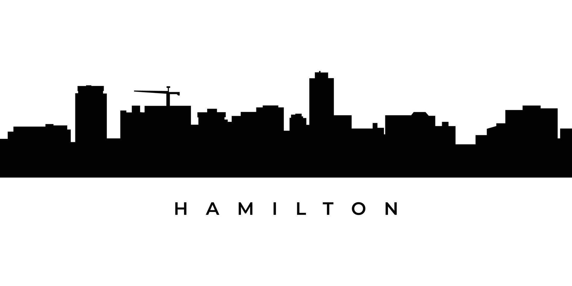 Hamilton city skyline silhouette illustration vector