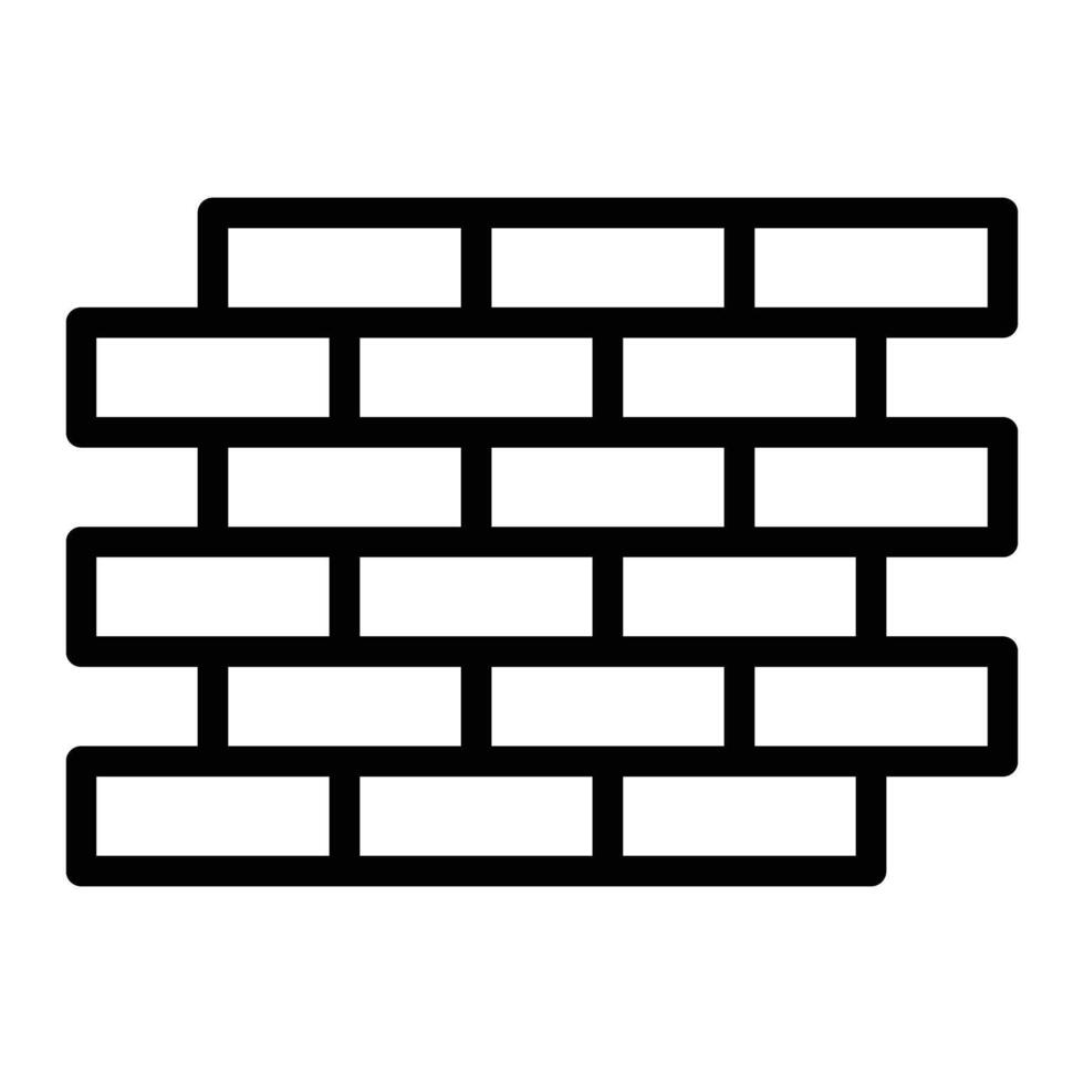 Brickwall Line Icon Design vector