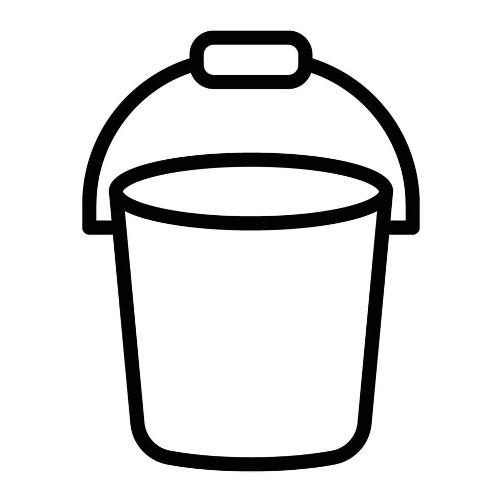 Bucket Line Icon Design vector