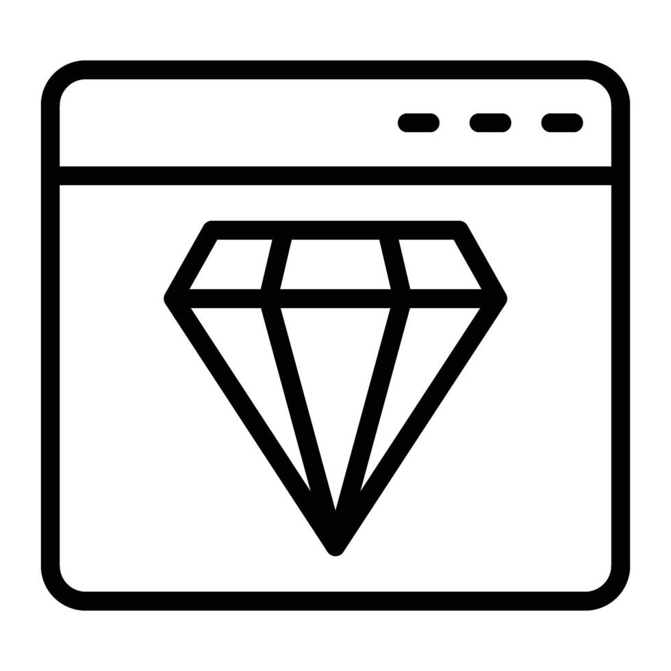 Diamond Line Icon Design vector
