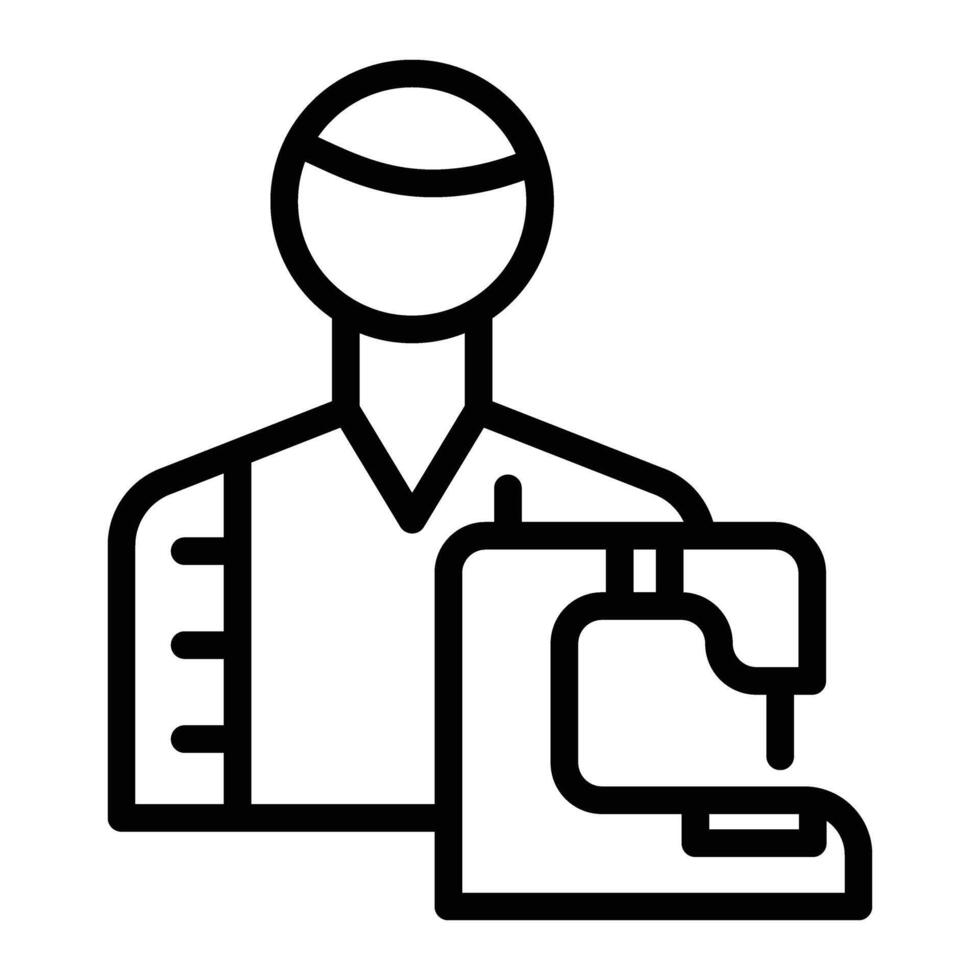 Tailor Line Icon Design vector