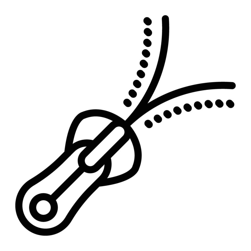 cremallera línea icono diseño vector