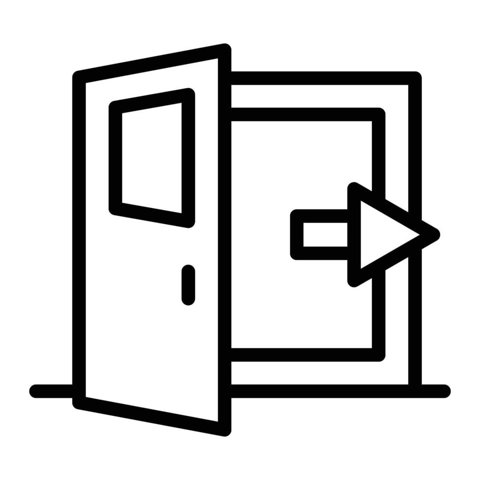 Exit Door Line Icon Design vector