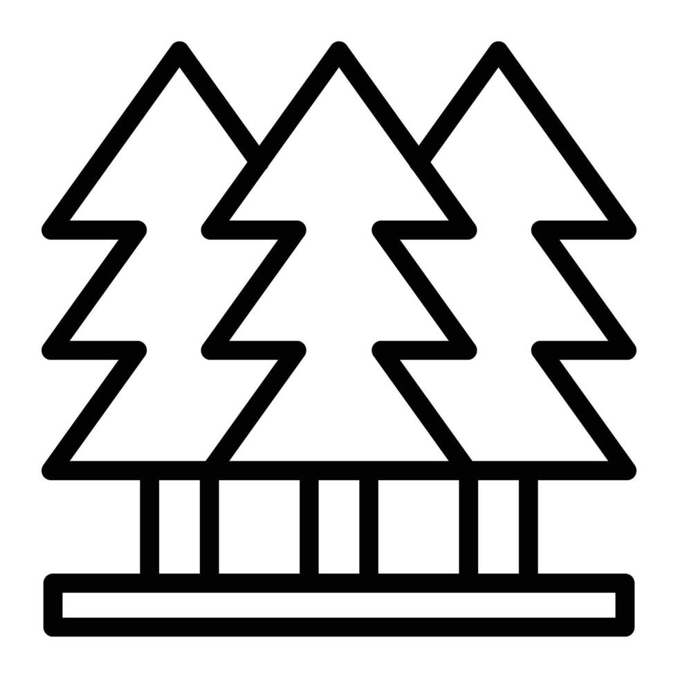 Pine Tress Line Icon Design vector