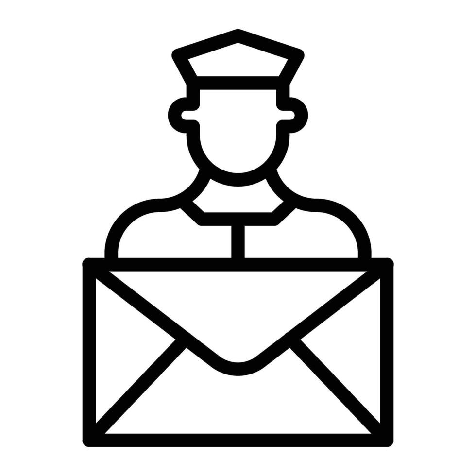 Postman Line Icon Design vector