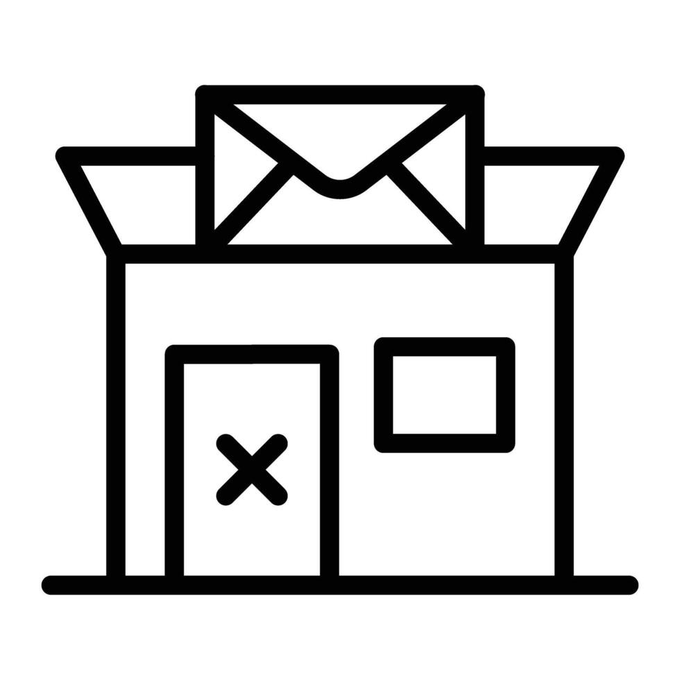 Close Post Office Line Icon Design vector